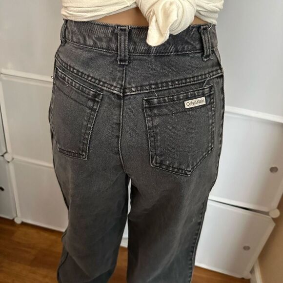 Calvin Klein Vintage Black High Waist Straight Tapered Leg Jeans Size 5 - Picture 16 of 16